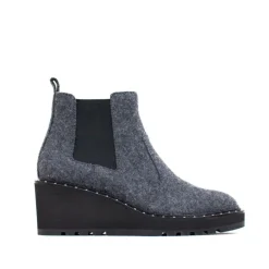 Cecelia New York -Gemma Slip On Low Wedge Boot Gray Knit Online