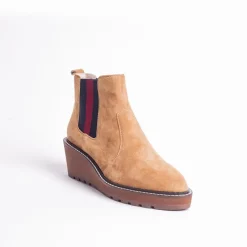 Cecelia New York -Gemma Slip On Low Wedge Boot Nutella New