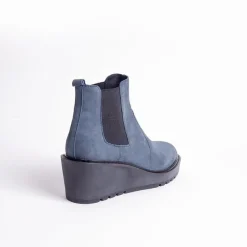 Cecelia New York -Gemma Slip On Low Wedge Boot Navy Sale