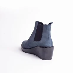 Cecelia New York -Gemma Slip On Low Wedge Boot Navy Sale