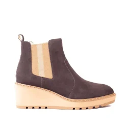 Cecelia New York -Gemma Slip On Low Wedge Boot Brown Discount